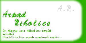 arpad miholics business card